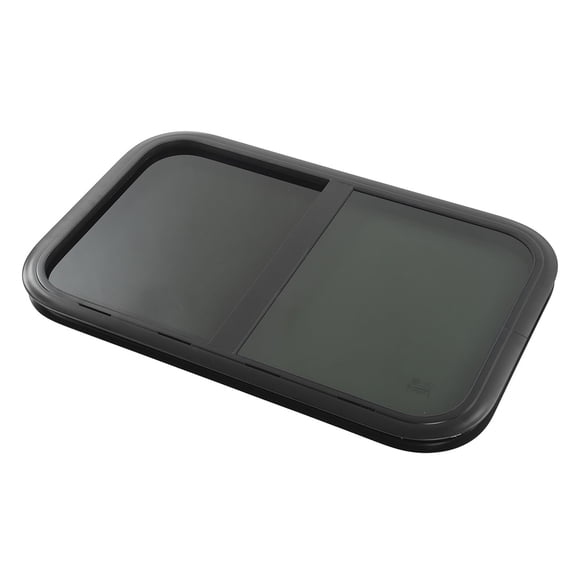 Fenêtre Coulissante pour RV, 830 X 480mm Verre Teinté Noir avec Écran, Cadre en Alliage d'Aluminium Solide pour Remorque
