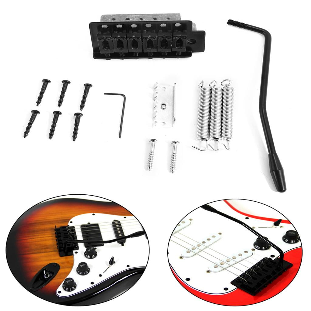 Dualoai Electric Guitar Single Shake Bridge Crank Bar Screws Wrench Spring for ST Black