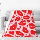 thumbnail image 1 of Balery Lips Kiss Manta de Felpa Suave y Acogedora – Cobija de Franela Aterciopelada para Cama, Lavable y Cálida para Sofá, Mascotas, Transpirable-40"x30", 1 of 7