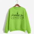 thumbnail image 1 of Women's Solid Round Neck Long Sleeved LONDON Printed Hoodie, 1 of 3