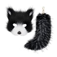 thumbnail image 3 of Máscara y cola de Therian Strade Fareast Limited llavero de peluche con cola para club nocturno de carnaval En y negro, 3 of 8
