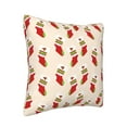 thumbnail image 2 of Square Throw Pillow Covers with Core, Christmas Stocking Prints Pillows for Sofa Beds, 16 x 16 inches Beige, 2 of 9