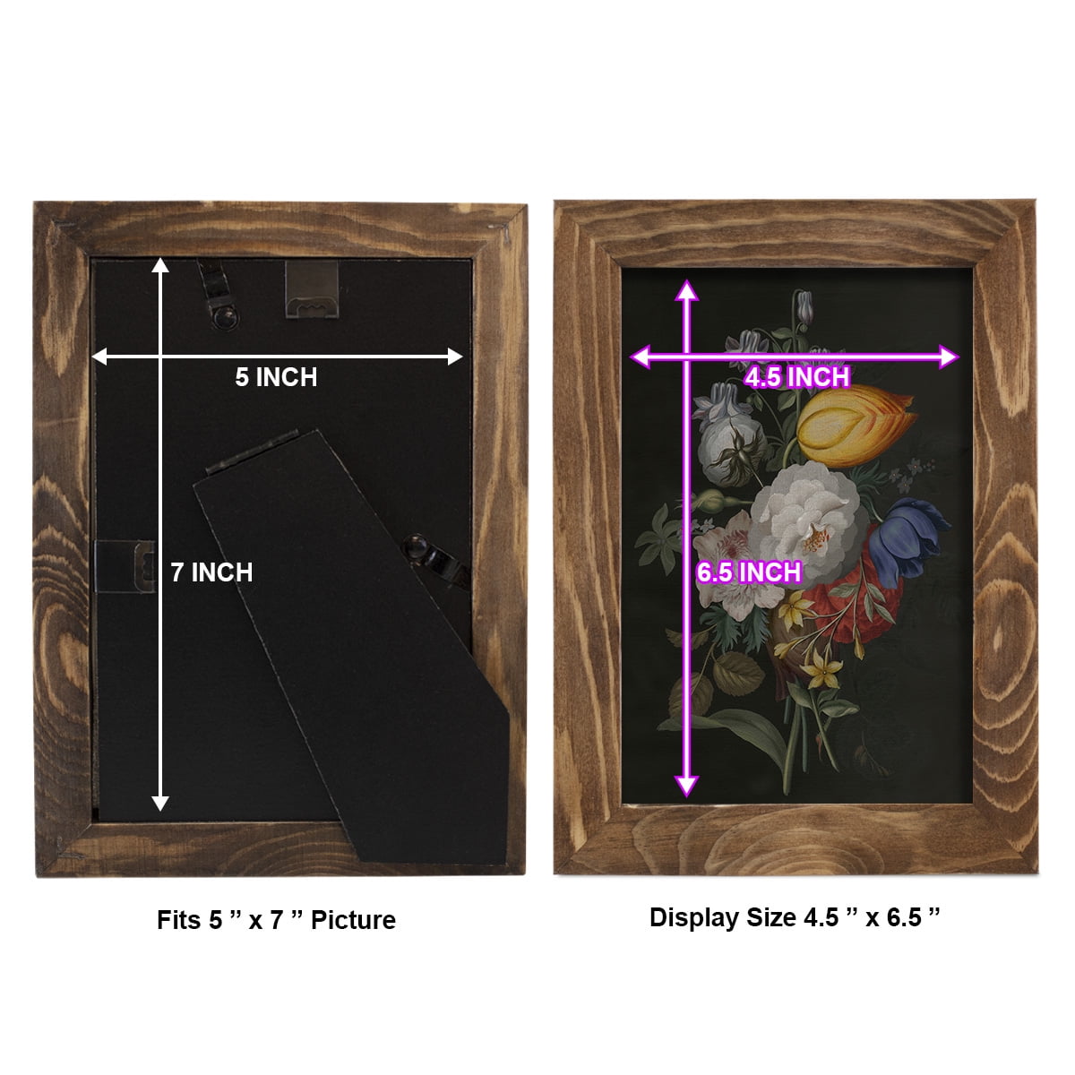 Dramatic Bouquet III -Framed Print w/glass-Walnut