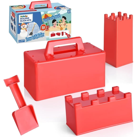 Fun Little Toys 4 Pcs Sand Toy Molds,Beach Toy Molds,Xmas,Birthday Gifts for Kids,Boys,Girls