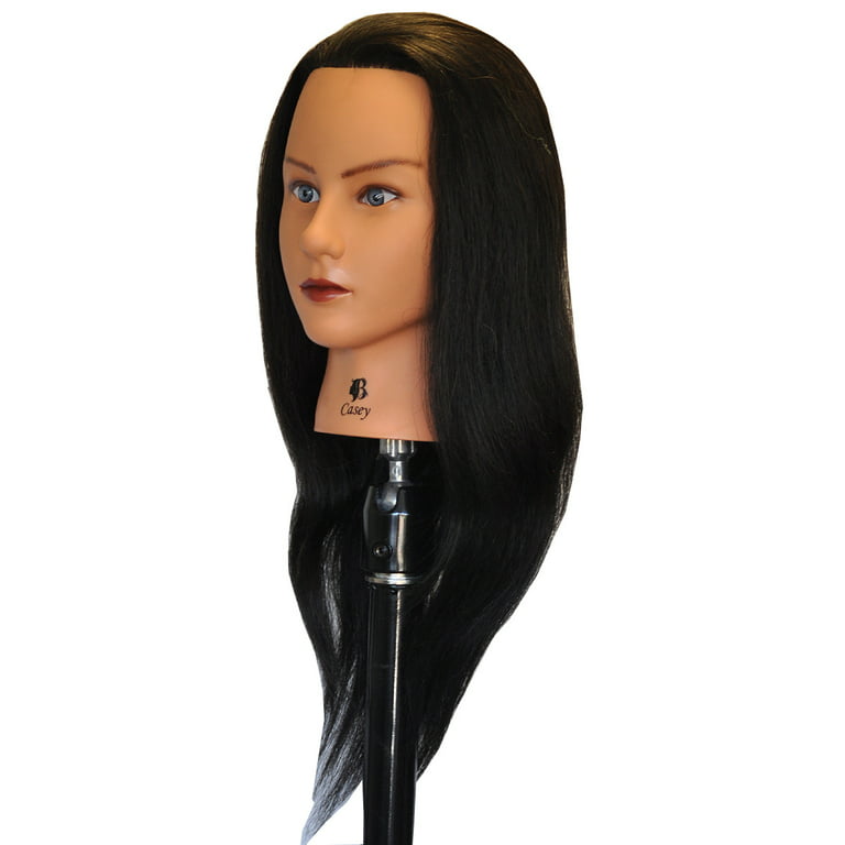 Mannequin Head with 100% Real Hair, Cenoz 18 Hairdresser Cosmetology  Training Head with Stand and Tool, Manikin Training Practice Head, Doll  Head for