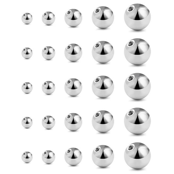 Pack of 25 Threaded Alloy Balls Professional Piercing Tool Suiatble for Industrial Barbell Tongue and Belly Piercings