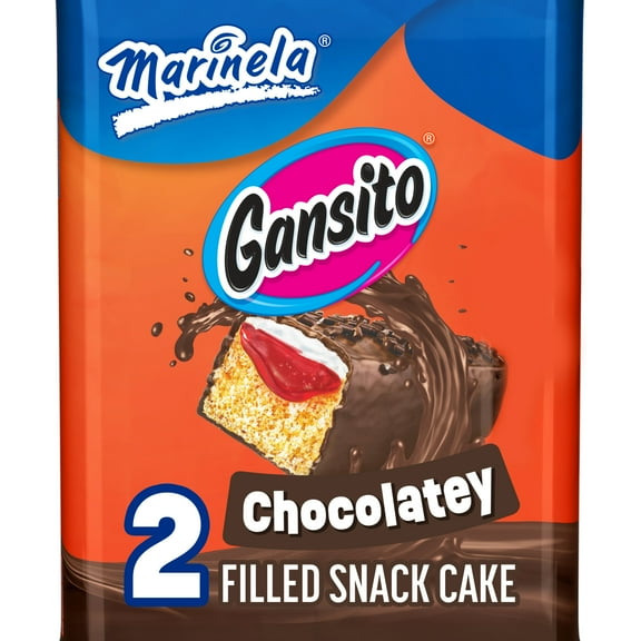Marinela Gansito Chocolatey Filled Snack Cake, 2 packs, Snack Cakes, 3.53 oz Bag
