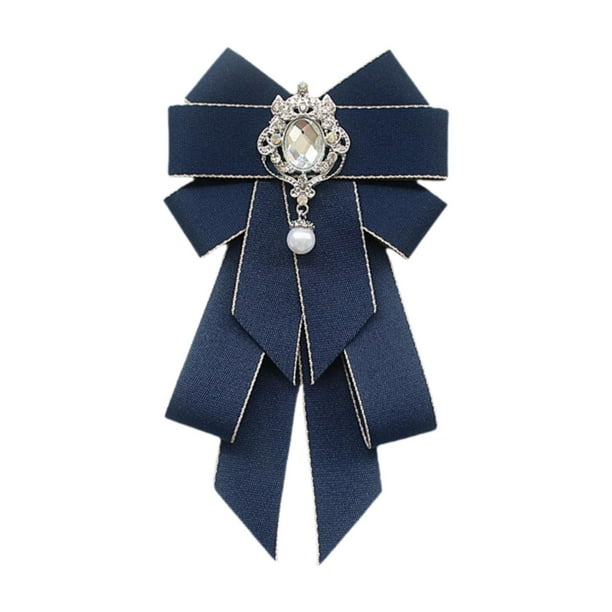 Broche con lazo de cinta, broche de pajarita, broche con lazo preanudado, broche decorativo moderno para dama Azul