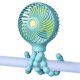 thumbnail image 2 of Mini ventilador de mano para cochecito de bebé Ventilador de soporte de refrigeración de pulpo recargable-Azul- Computadora Computadora Computadora portátil, 2 of 4