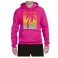 thumbnail image 2 of Tropical Palm Tree Silhouette | Mens Pop Culture Hooded Sweatshirt Graphic Hoodie, Fuschia, 2XL, 2 of 4
