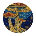 thumbnail image 4 of WYYP Mushroom Stars Sun Round Tablecloth - Great for Home Kitchen/Parties/Holiday Dinner - 100% Polyester Fiber - Outdoor Picnic Camping and Indoor Kitchen Dining Party White, 4 of 8