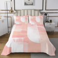thumbnail image 1 of Erosebridal Modern Minimalism Coverlet Set Twin, Pink Abstract Bedding Set, Geometric Bed Set, Breathable Bedroom Decorative, 2pcs, 1 of 5