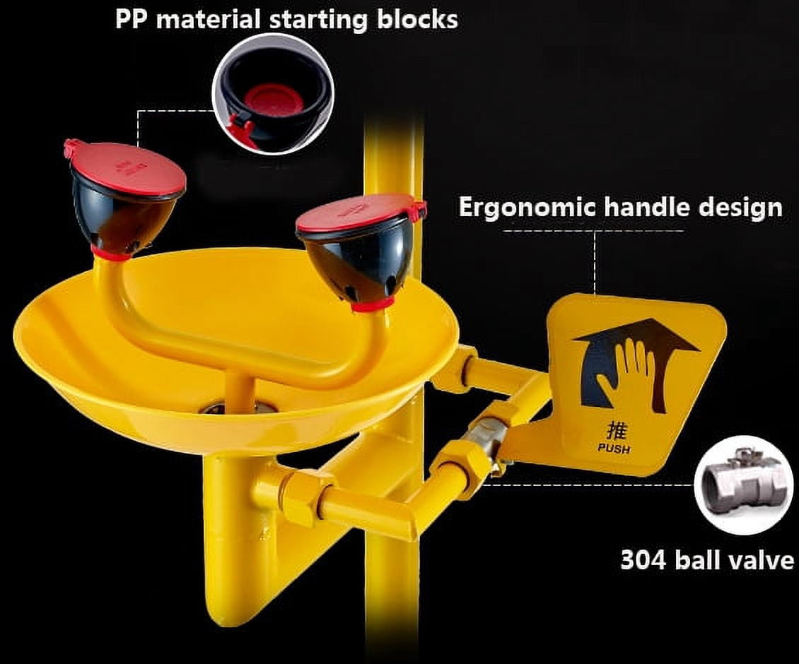 TOPCHANCES Traditional Series Combination Emergency Eyewash and Shower  Carbon Steel Essential Safety Station with ABS Bowl