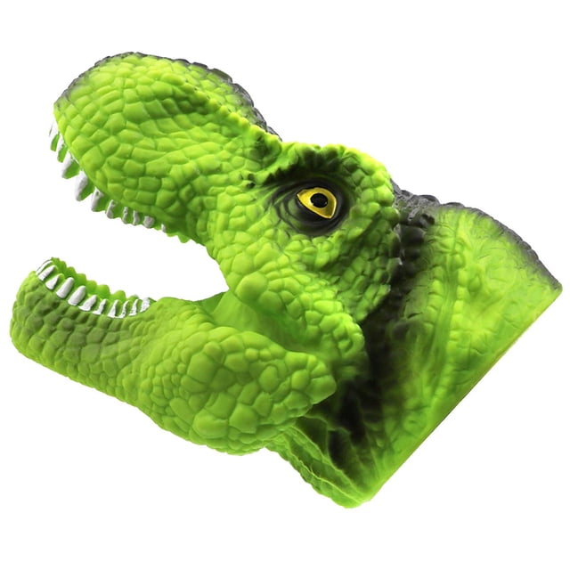 Marioneta de mano con cabeza de dinosaurio de goma blanda para niños de más de 3 años