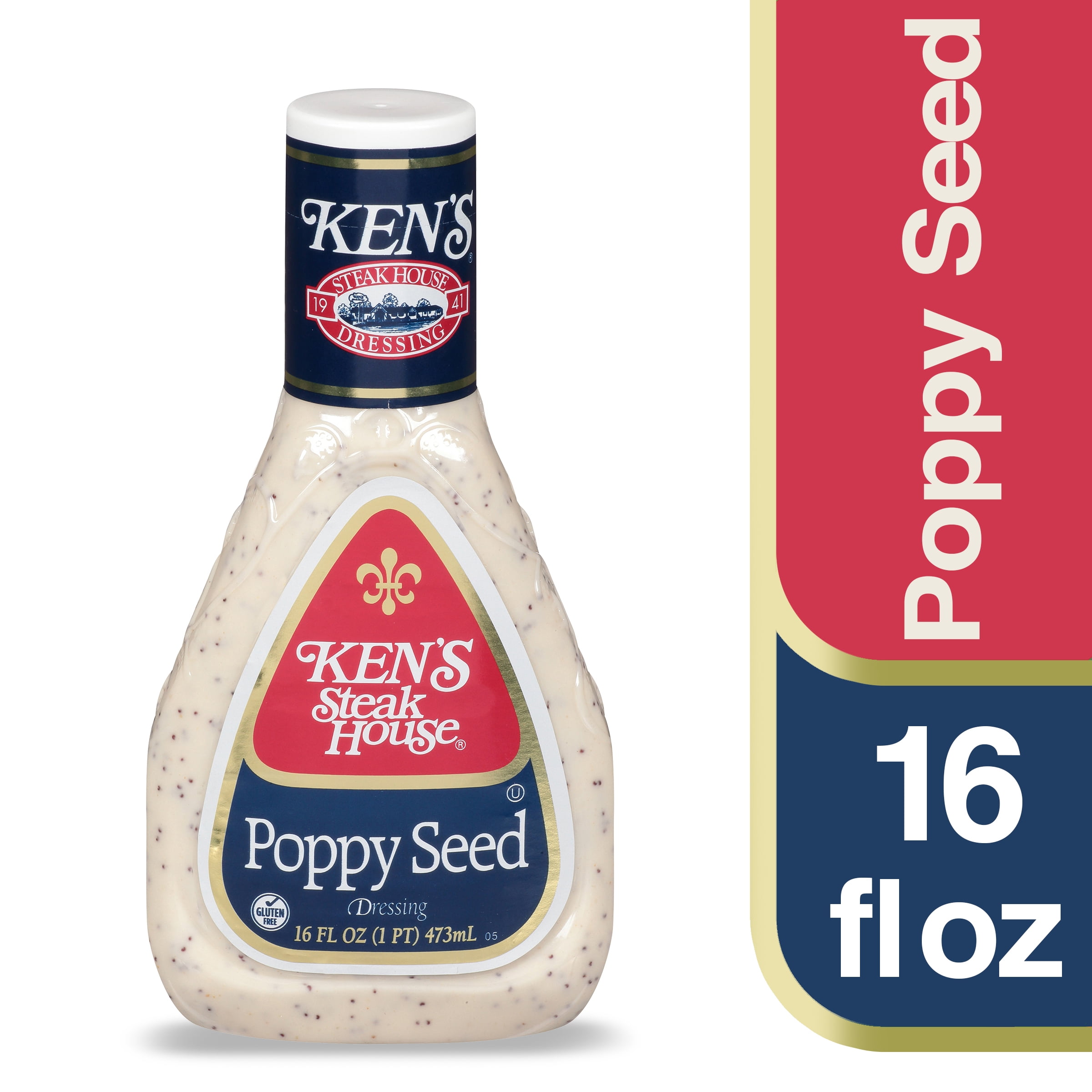 Ken's Steak House Lite Poppy Seed Dressing 16 fl. oz. Plastic Bottle