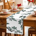 thumbnail image 5 of Teal Pine Tree Cotton Linen Table Runner for Dining Kitchen, Farmhouse Botanical Country Wedding Outdoor Party Tablerunners Decoration, Dresser Scarf Coffee Tablecloth Runners 13x70 Inches, 5 of 9