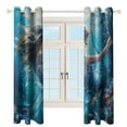 thumbnail image 3 of Mermaid Glitter Fish Scale Girls Window Curtains for Bedroom Colorful Printed Window Drapes Blackout Thermal Insulated Grommet Window Treatment 2 Panels Set, 3 of 5