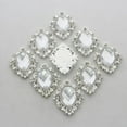 thumbnail image 4 of Rongfmy 10pc Oval Crystal Rhinestone Button Flatback Wedding Embellishment Sewing Crafts Clear, 4 of 6