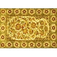 thumbnail image 1 of Ahgly Company Machine Washable Indoor Rectangle Persian Yellow Traditional Area Rugs, 7' x 9', 1 of 4