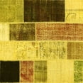 thumbnail image 1 of Ahgly Company Indoor Square Patchwork Yellow Transitional Area Rugs, 6' Square, 1 of 4