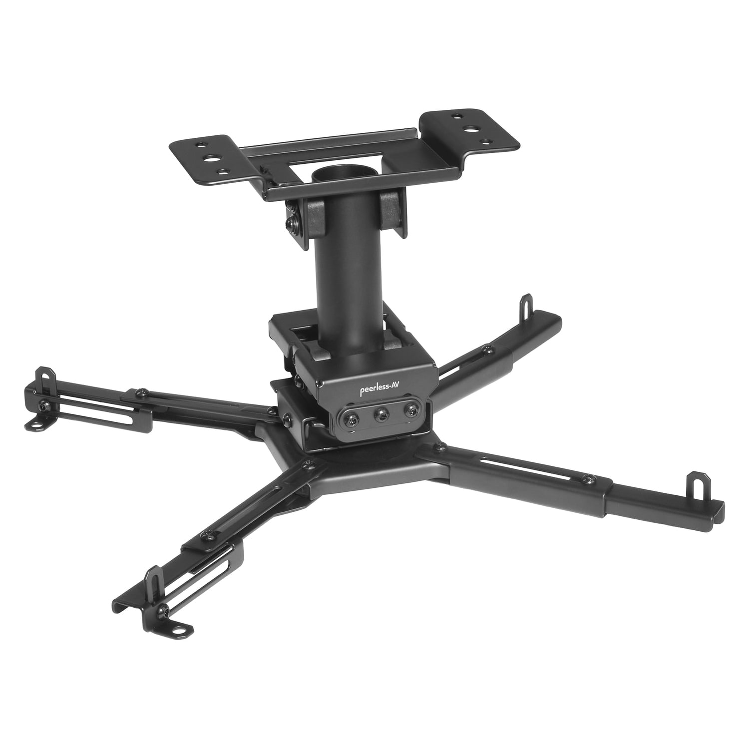 TruVue+ by Peerless-AV Adjustable Universal Projector Mount for Flat or Angled Ceilings, 5.1-In. to 18.5-In. Mounting Pattern, Holds up to 99 Lbs. RRG-UNVTruVue