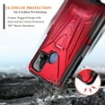 thumbnail image 4 of Coolpad SUVA Phone Case with Tempered Glass Screen Protector (Full Coverage), Nagebee Belt Clip Holster with Built-in Kickstand, Heavy Duty Shockproof Armor Rugged Case (Red), 4 of 5