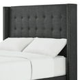thumbnail image 3 of Weston Home Atchison Linen Queen Wingback Headboard, Dark Gray, 3 of 3