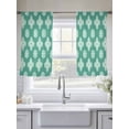 thumbnail image 5 of Teal Green Floral Sheer Curtains 45 Inch Length 2 Panels Set Window Treatments, Spring Flowers Modern Abstract Art Farmhouse Rod Pocket Semi Curtains for Living Room/Bedroom/Kitchen, 104"W x 45"L, 5 of 7