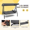 thumbnail image 6 of Homrest 3 Seat Outdoor Porch Swing with Adjustable Canopy, Cushions, and Pillow, 6 of 9