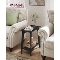 thumbnail image 5 of VASAGLE MAEZO Collection - Side Table, 2-Tier Small Rectangular End Table, 11.8 x 18.9 x 21.8 Inches, Nightstand with Tapered Legs, Curved Transitions, for Small Spaces, Charcoal Gray, 5 of 6