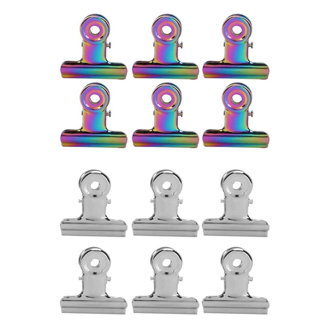 12 pinzas para uñas, multifuncionales, para extensión de dedos, de metal, para limar y papel.