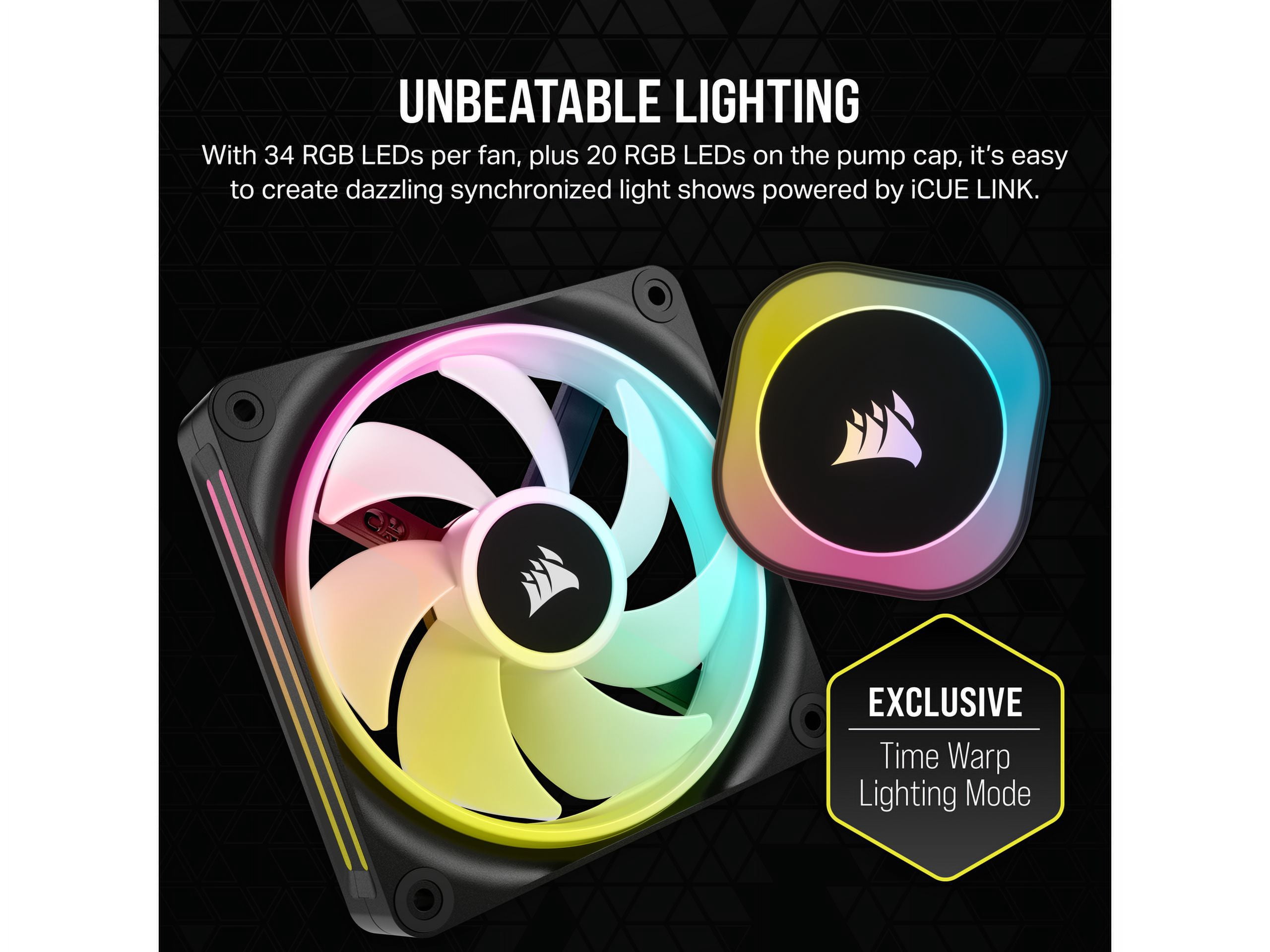 CORSAIR iCUE Link H100i RGB Liquid CPU Cooler - 240mm AIO - QX120 RGB Fans - Fits Intel LGA 1851, AMD AM5 - iCUE Link System Hub Included - Black