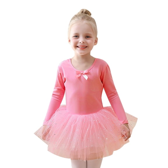 Xijirk Girls Dresses,Classical Ballet Practice Tutu Dress for Girls Dance Recital Performance Elegant Leotard Skirt Outfit for Ballerina Training,Dresses for Girls,Watermelon Red,7-8 Years