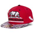 thumbnail image 2 of Snapback TOP HEADWEAR bandera de la República de California Floral Rojo Blanco Gorra de béisbol, 2 of 2