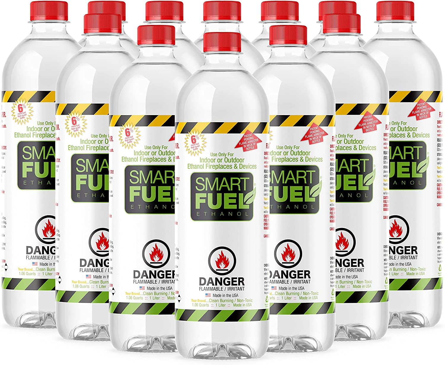 SMART FUEL Ethanol Fuel 12 Liter Indoor & Outdoor Fireplace Fuel