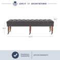 thumbnail image 5 of BELLEZE 62 Inch Button Tufted Top Ottoman Bench - Brooke (Dark Gray), 5 of 7