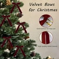 thumbnail image 4 of CoreLiving Dark Red Bows for Christmas Tree, 12PCS Dark Red Velvet Bows Ornaments with Gold Twist Ties, Medium Red Velvet Bows, Deep Red Bows for Garland Wreath and Holiday Decor, 4 of 7