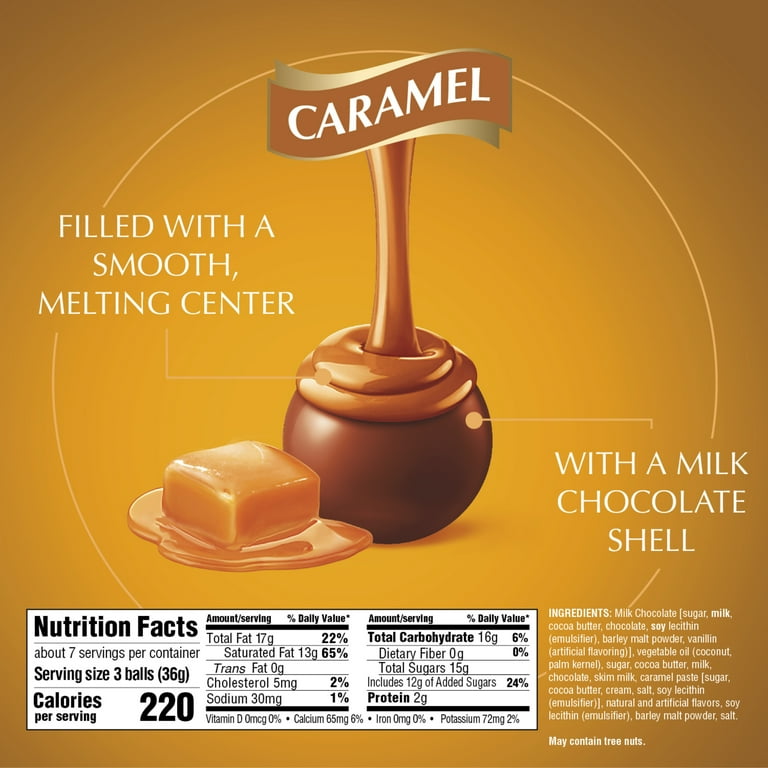 Lindt Lindor Caramel Milk Chocolate Candy Truffles, 8.5 oz
