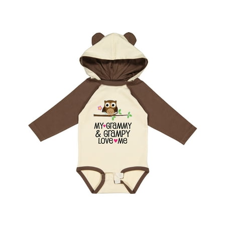 

Inktastic Grammy and Grampy Love Me Owl Gift Baby Girl Long Sleeve Bodysuit