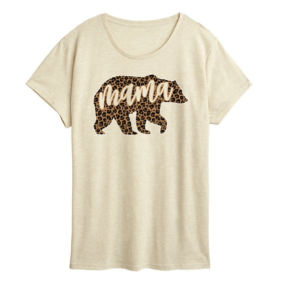 Instant Message - Mama Bear Leopard Fill - Women's Short Sleeve Graphic T-Shirt