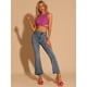 thumbnail image 4 of Disfraz de navidad Camiseta corta sin mangas con cuello redondo y purpurina para mujer Rosa Caliente M, 4 of 5