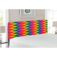 thumbnail image 2 of Groovy Headboard, Rainbow Zig Zag Vertical Chevron Pattern Geometric Striped Repeat Vibrant Colors, Upholstered Decorative Metal Bed Headboard with Memory Foam, Full Size, Multicolor, by Ambesonne, 2 of 4