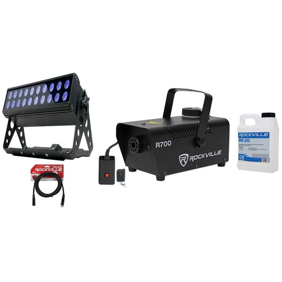 American DJ UV LED BAR20 IR DMX Ultraviolet Bar Wash Blacklight w/Remote Fogger