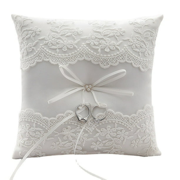 ShenMo Wedding Ring Pillow Ivory Ring Bearer Pillow Ring Bearer Cushion for Wedding Party R17 Walmart