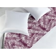 thumbnail image 2 of Leaves Bed Runner, Simple Jungle Leaf Pattern Botanical Hawaiian Flora Aloha Boho Nature Print, Decorative Accent Bedding Scarf for Hotels Homes & Guest Rooms, Queen, Plum and White, by Ambesonne, 2 of 3