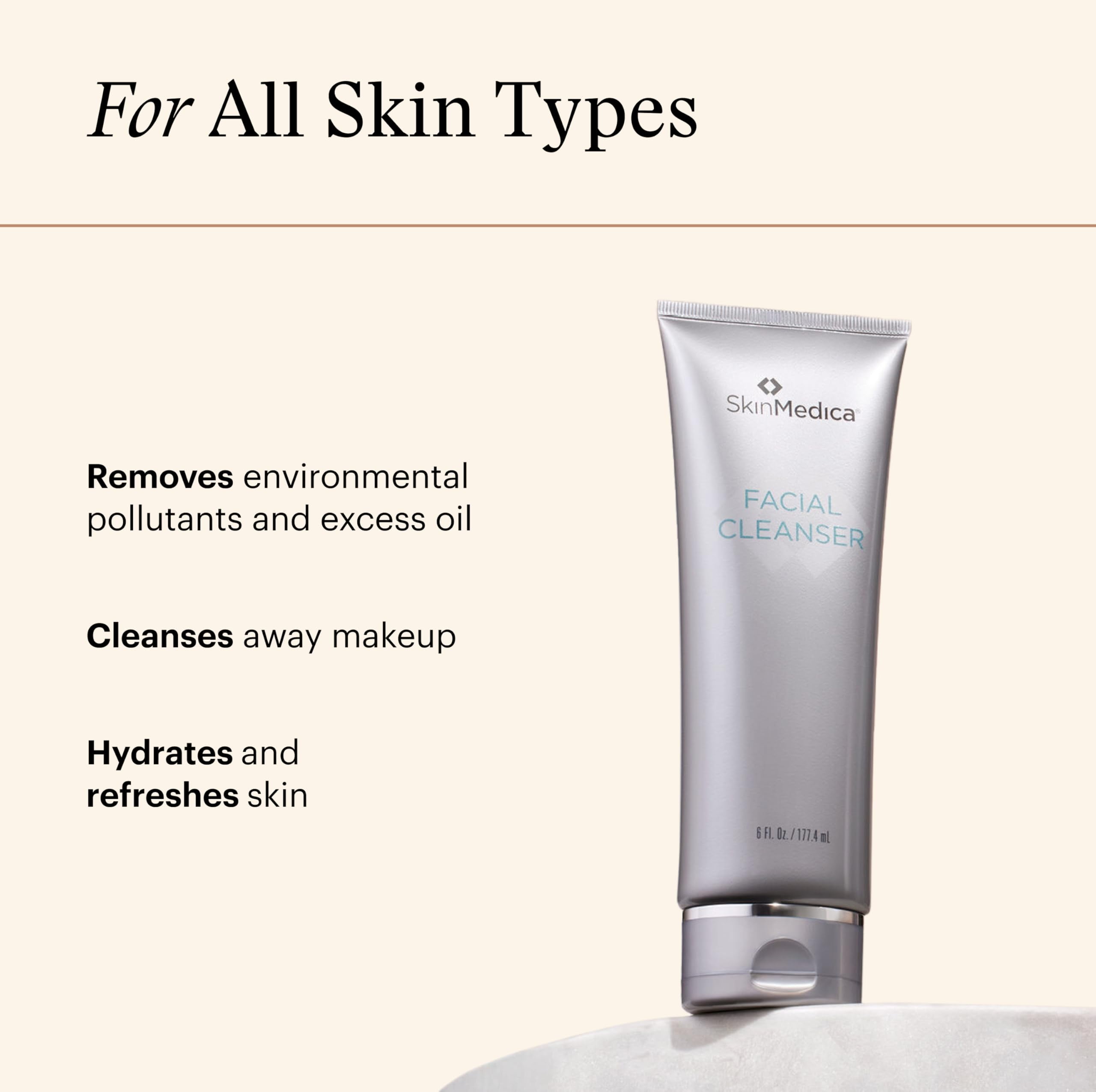SkinMedica Facial Cleanser - Foaming Face Wash for All Skin Types - Helps Remove Dirt, Oil & Makeup - Enriched with Soothing Panthenol to Encourage Healthy-Looking Skin (6 fl oz)
