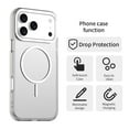 thumbnail image 3 of ELEHOLD Clear Magnetic Case For Apple iPhone 16 Pro Max , Shock-Absorbent Magnetic Anti-Scratch PC+TPU Anti-Fingerprint Wireless Charging Matte Non-Slip Lightweight Cover,White, 3 of 7