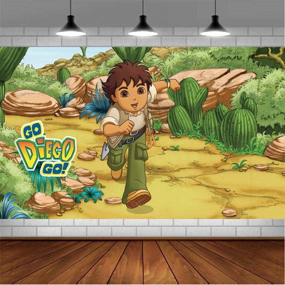 Go Diego Go Backdrop Banner Party Supplies Poster Movie Theme Background for Photography Birthday Decorations