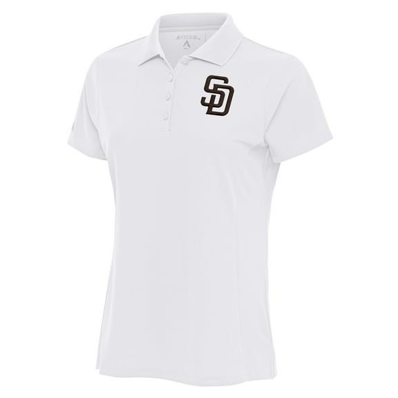 Women's Antigua White San Diego Padres Logo Legacy Pique Polo