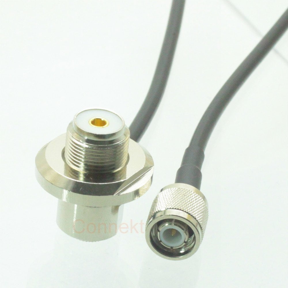 TNC male plug to SO239 UHF female jack for car radio antenna mount RG58